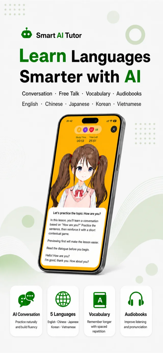 TalkAI Tutor app screen 1