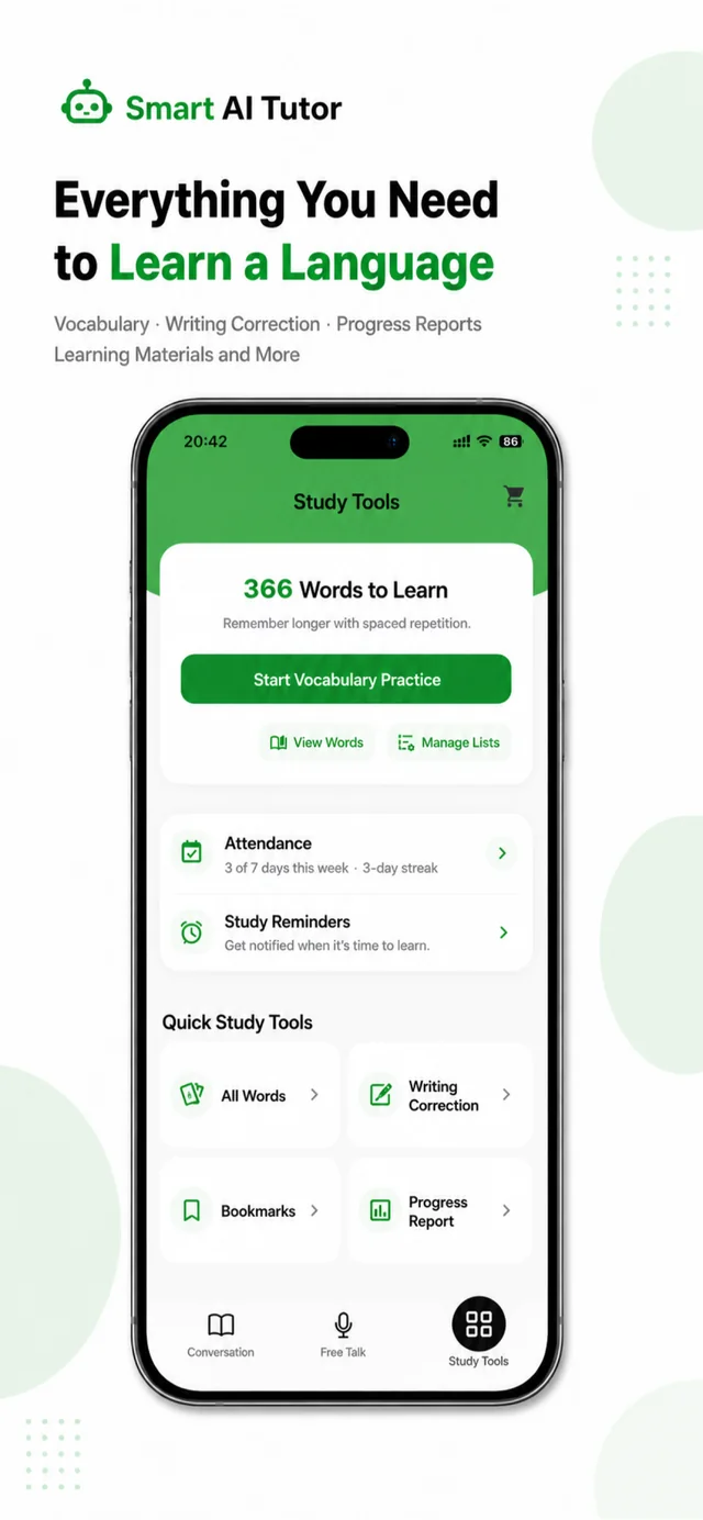 TalkAI Tutor app screen 5