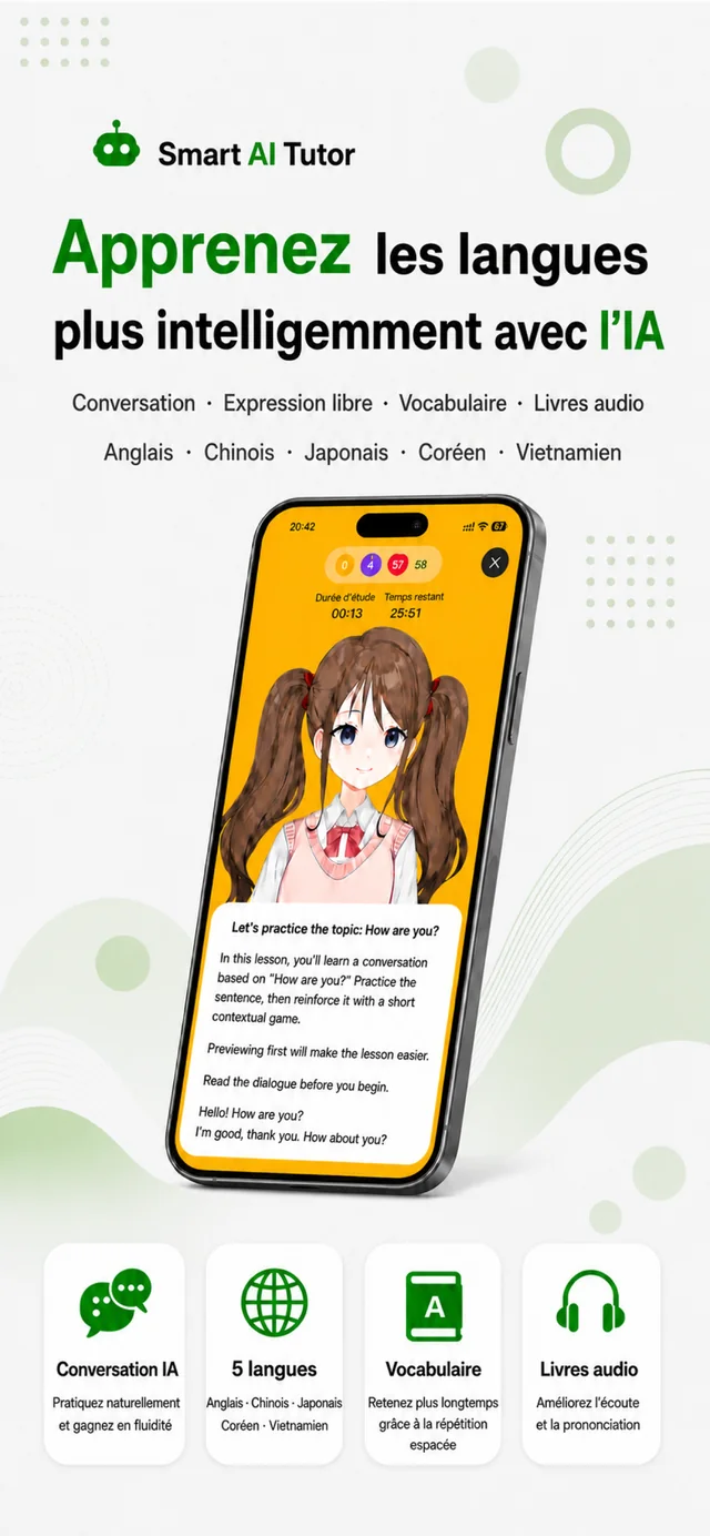 TalkAI Tutor écran de l’application 1