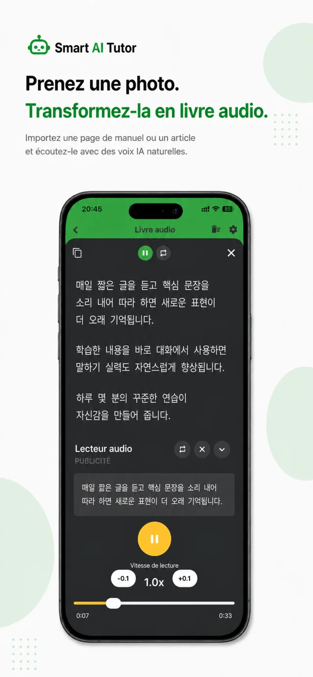 TalkAI Tutor écran de l’application 6