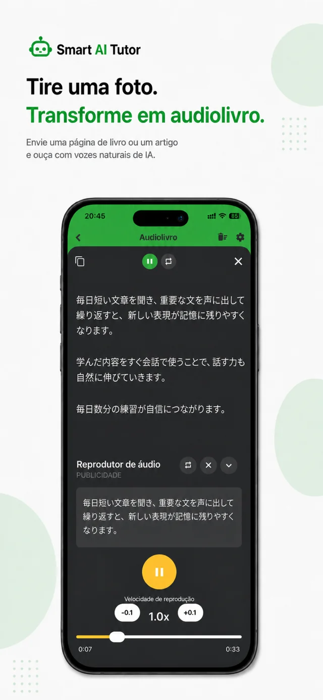 TalkAI Tutor tela do aplicativo 6