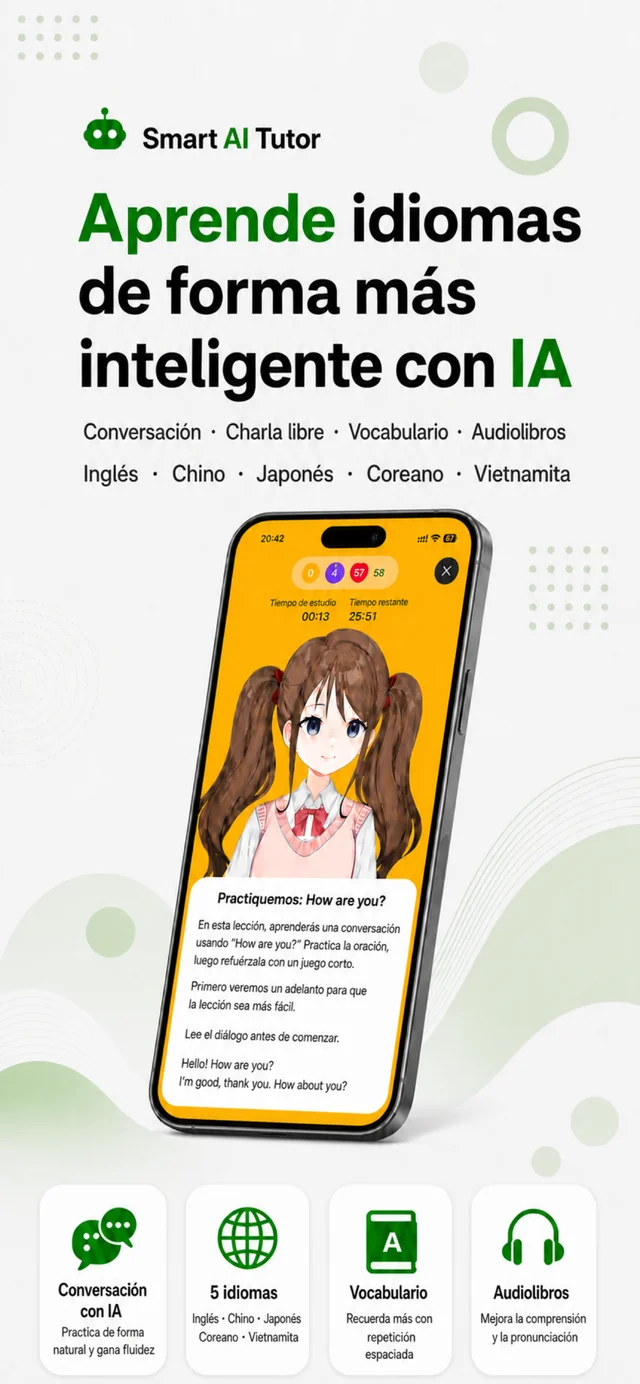 TalkAI Tutor pantalla de la aplicación 1