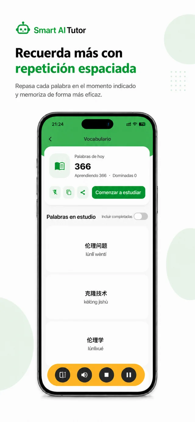 TalkAI Tutor pantalla de la aplicación 4