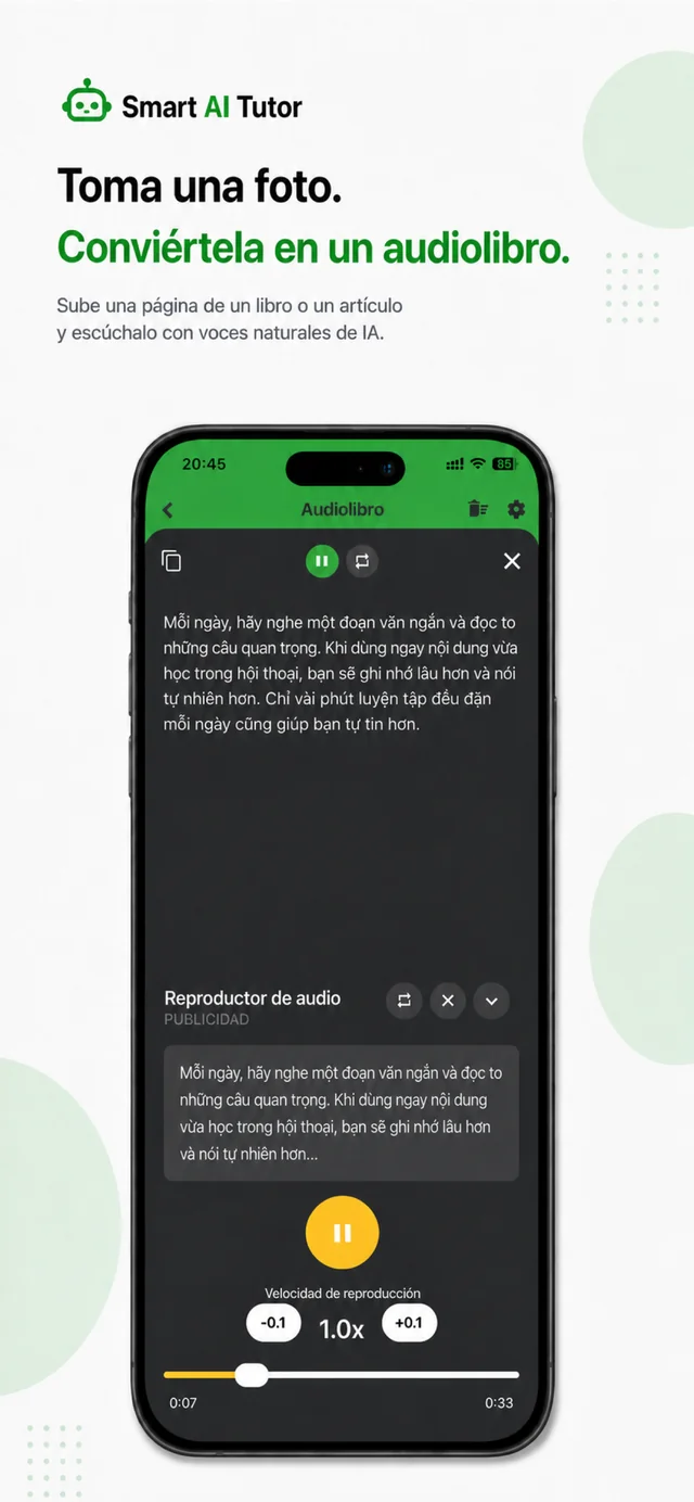 TalkAI Tutor pantalla de la aplicación 6