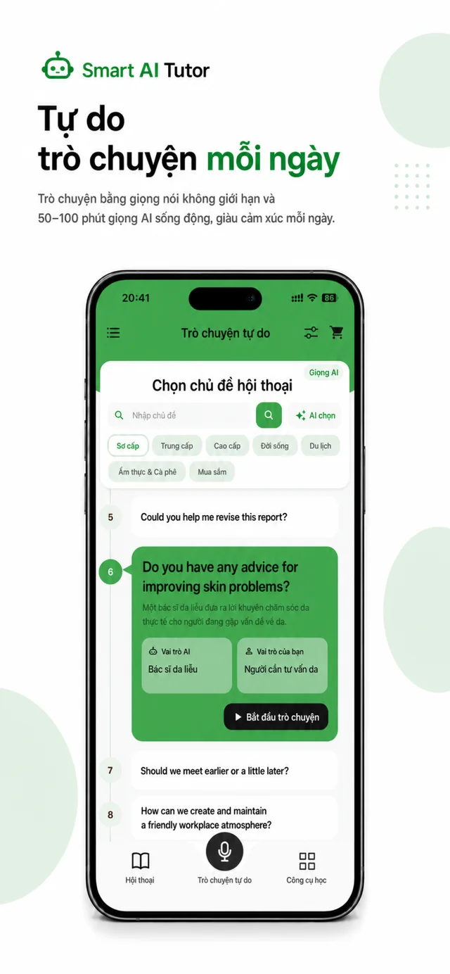 TalkAI Tutor màn hình ứng dụng 3